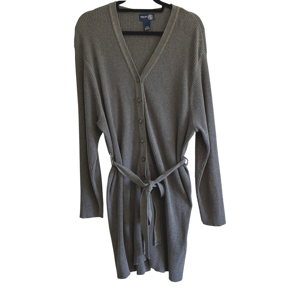 Long Knit Cardigan Sweater Cotton Duster Office Layering Minimalist 18/20 XL 2XL